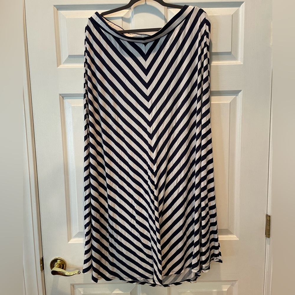 Lane Bryant A-line Asymmetrical Striped Skirt